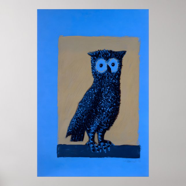 Owl Painting Vintage Poster (Front)