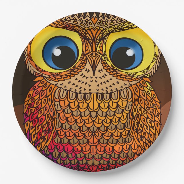 Owl  paper plate (Front)