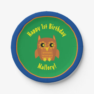 owl Paper Plates Animal Birthday Party