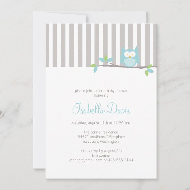 Owl Party / Shower Invitation (Front)