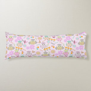 Owl Pastel Pink Body Cushion