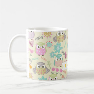 Owl Pastel Yellow   Coffee Mug