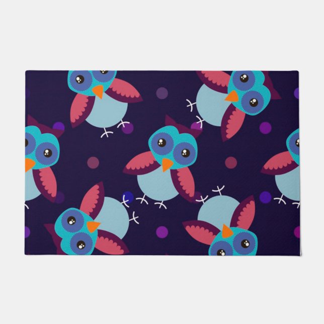owl pattern background doormat (Front)