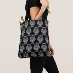 Owl (pattern black) - Tote Bag