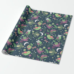 Owl Pattern Wrapping Paper