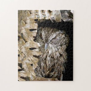 Owl Peeking and Winking Jigsaw Puzzle