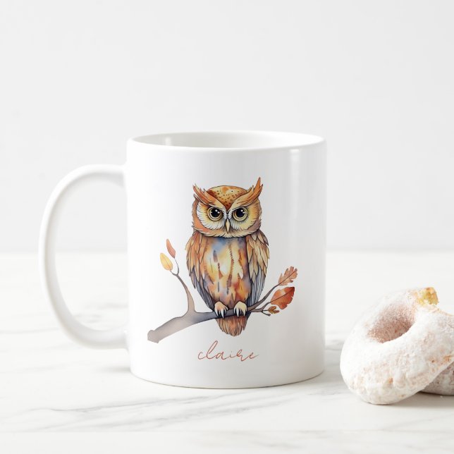 Owl Personalised Coffee Mug (With Donut)