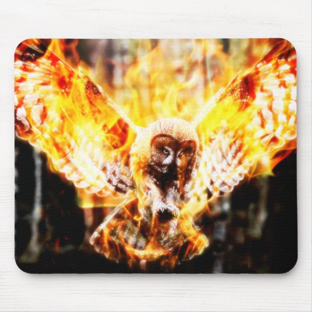 Owl Phoenix Mouse Mat (Front)