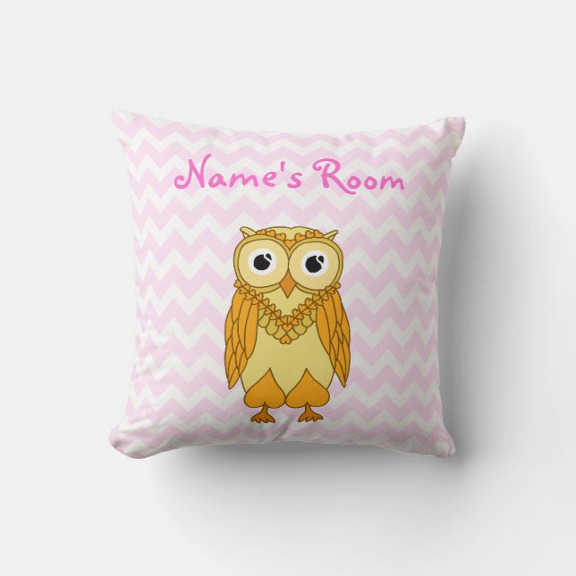 Owl Pillow: Yellow Custom Cushion (Front)