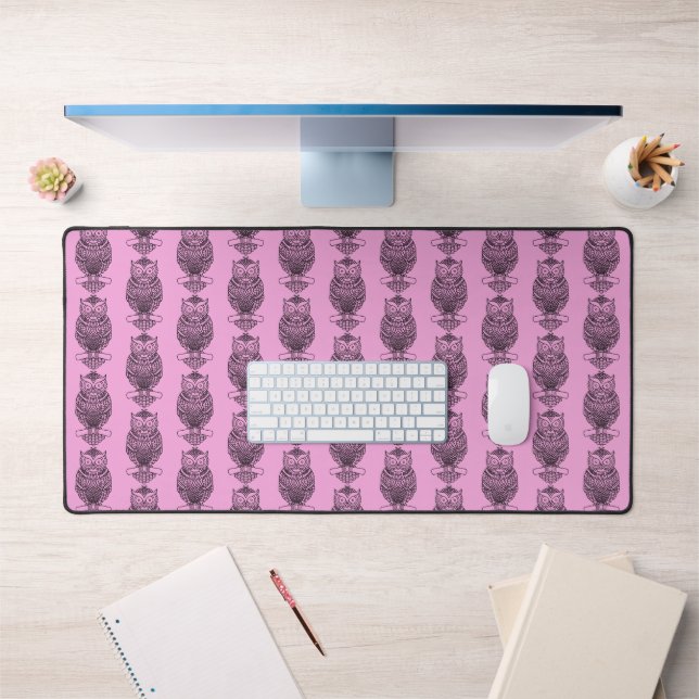 Owl (pink) - Desk Mat (Office 1)
