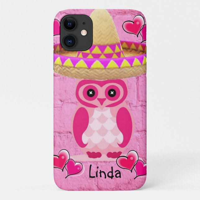 Owl Pink Iphone Case (Back)