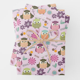 Owl Pink  Wrapping Paper