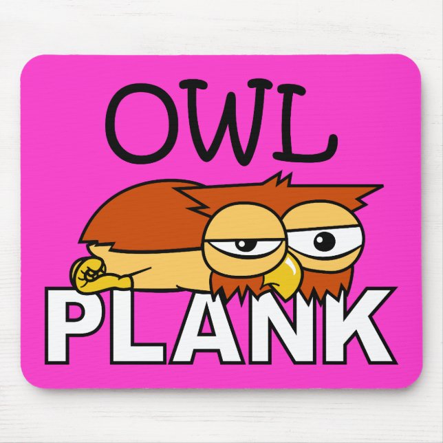 Owl Plank Mouse Mat (Front)