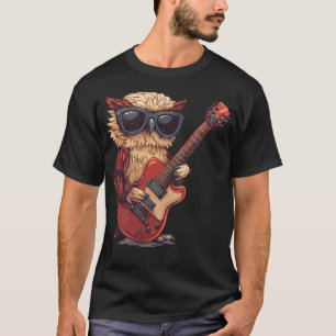 Owl Playing Guitar Like A True Rockstar Costume T-Shirt