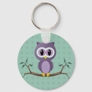 Owl Polka Dot Keychain