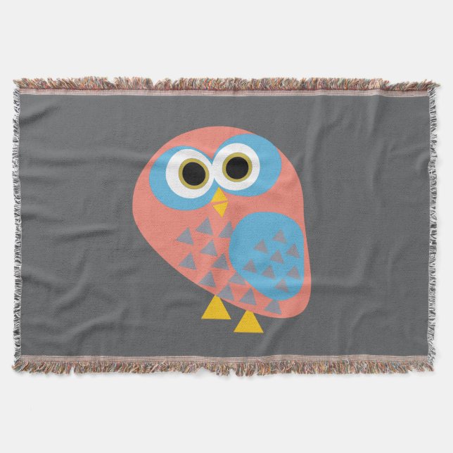 Owl Pop Art Throw Blanket (Front)