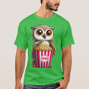 Owl Popcorn Cinema Film Critic Movie Lover friend T-Shirt