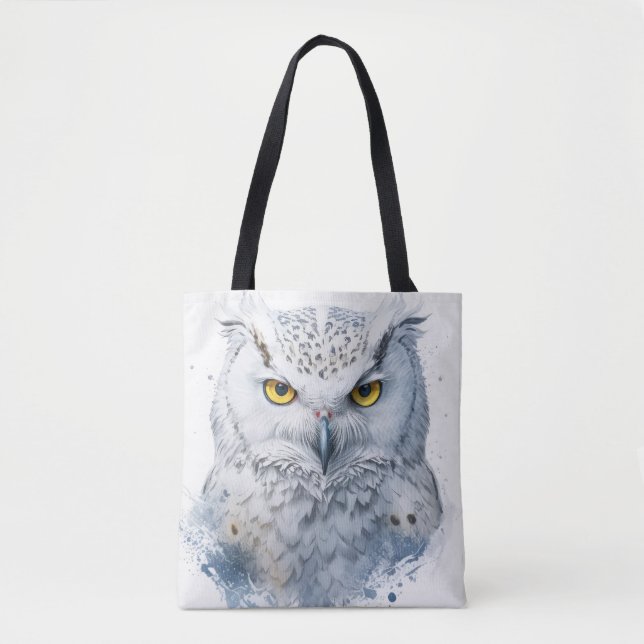 Owl Portrait Animal Painting Wildlife Outdoors Art Tote Bag (Front)