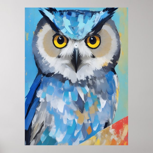 Owl Portrait Paintings Poster (Front)