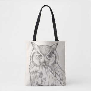 Owl Portrait - Sketch Tote Bag