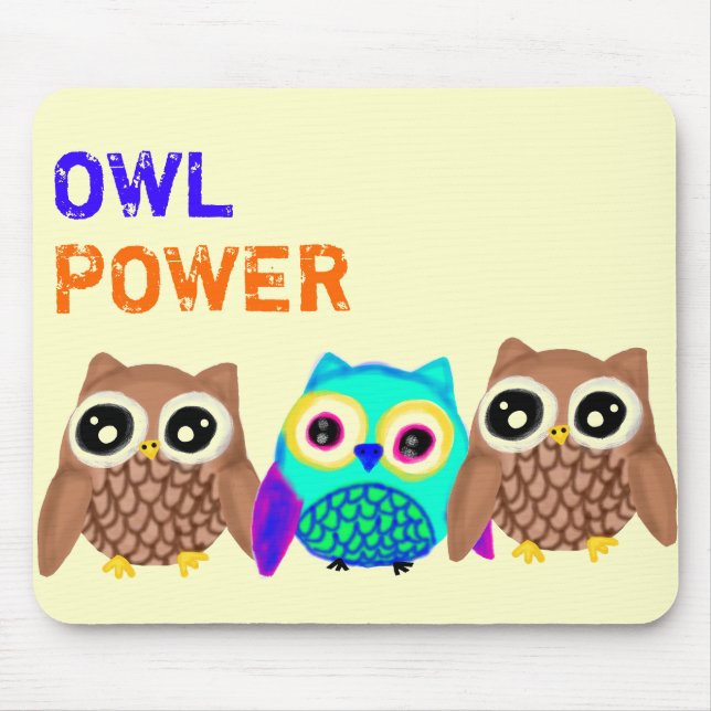 Owl Power Mouse Mat (Front)
