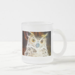 Owl Powerful Look Frosted Glass Coffee Mug