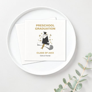 Owl Preschool / Kindergarten Graduation Party Napkin