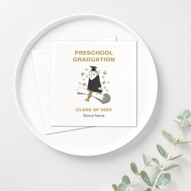 Owl Preschool / Kindergarten Graduation Party Napkin (Creator Uploaded)