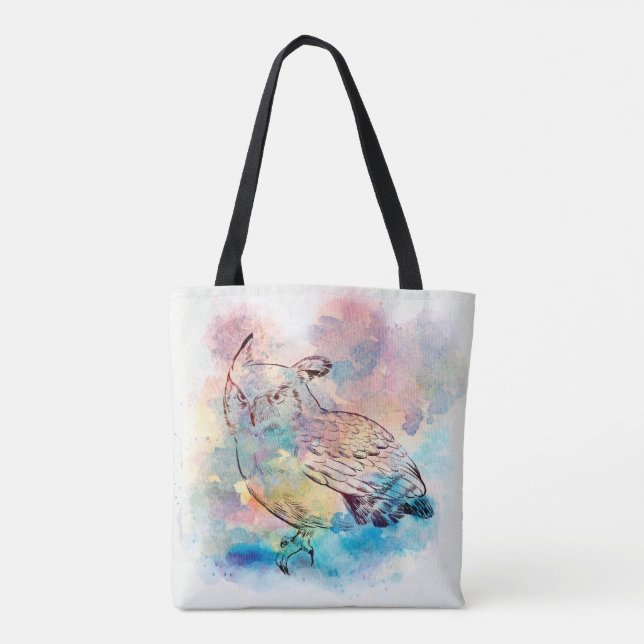 Owl Print. Tote Bag (Back)