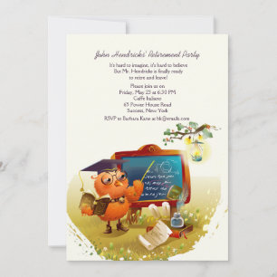 Owl Professor Retirement Party Invitation