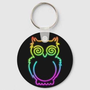 Owl Psychedelic Neon Light Keychain