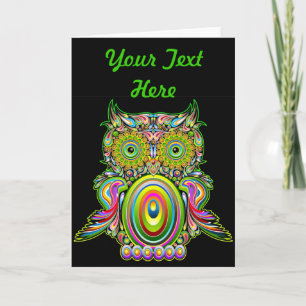 Owl Psychedelic Popart greeting card