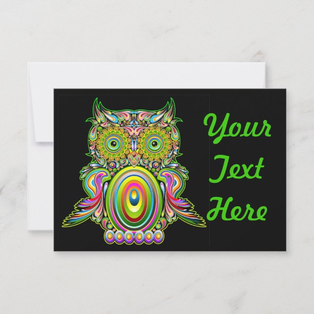 Owl Psychedelic Popart Invitation (Front)