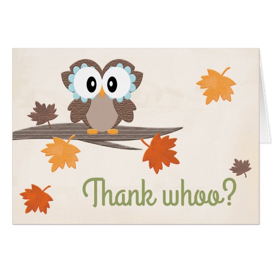Owl Pumpkin Baby Shower Thank You Card