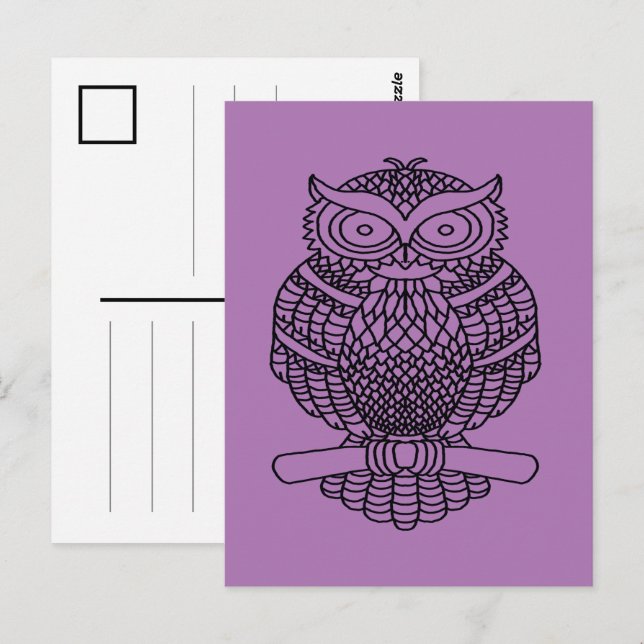Owl (purple) - Postcard (Front/Back)