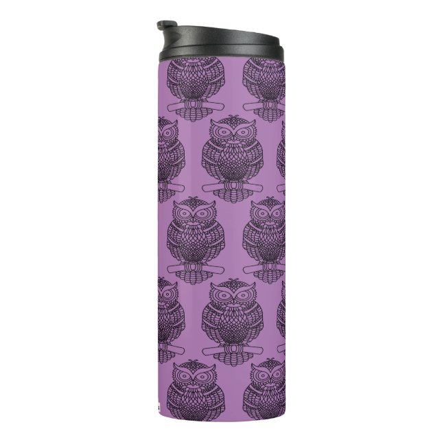 Owl (purple) - Thermal Tumbler (Rotated Right)