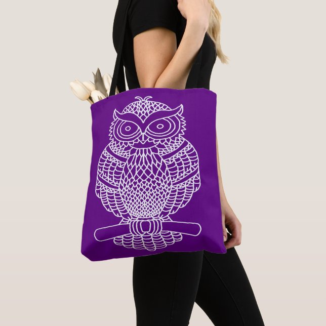 Owl (purple) - Tote Bag (Close Up)
