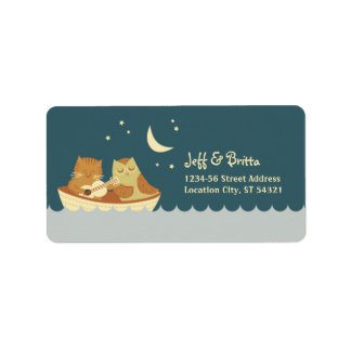 Owl & Pussycat Storybook Wedding (Sea Blue) Label