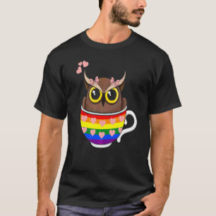 Owl Rainbow Cup Lgbt Q Ally Gay Pride Equality Hum T-Shirt