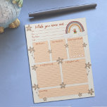 Owl Rainbow Substitute Report Notepad<br><div class="desc">The perfect sub report notepad featuring an owl under a rainbow and with a bunch of little flowers . Personalise it with your own text using the provided template . 
© ArianeC Illustrations-All rights reserved</div>