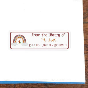 Owl Rainbow Teacher Classroom Library Budget Label