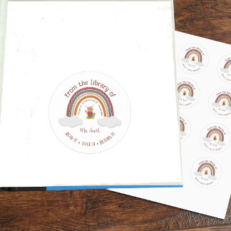Owl Rainbow Teacher Classroom Library Stickers