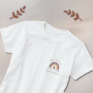 Owl & Rainbow Teacher T-Shirt with School Name