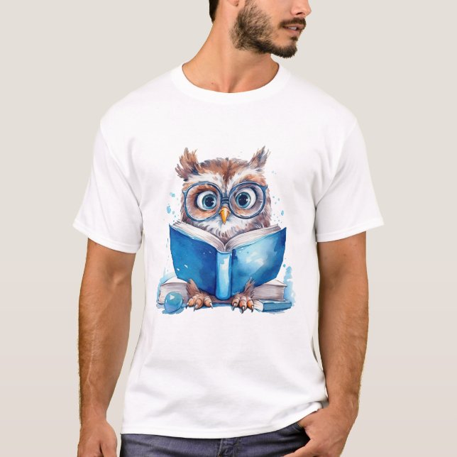 Owl Read Book T-Shirt (Front)