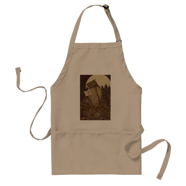 Owl  Reading by Moonlight Standard Apron (Front)