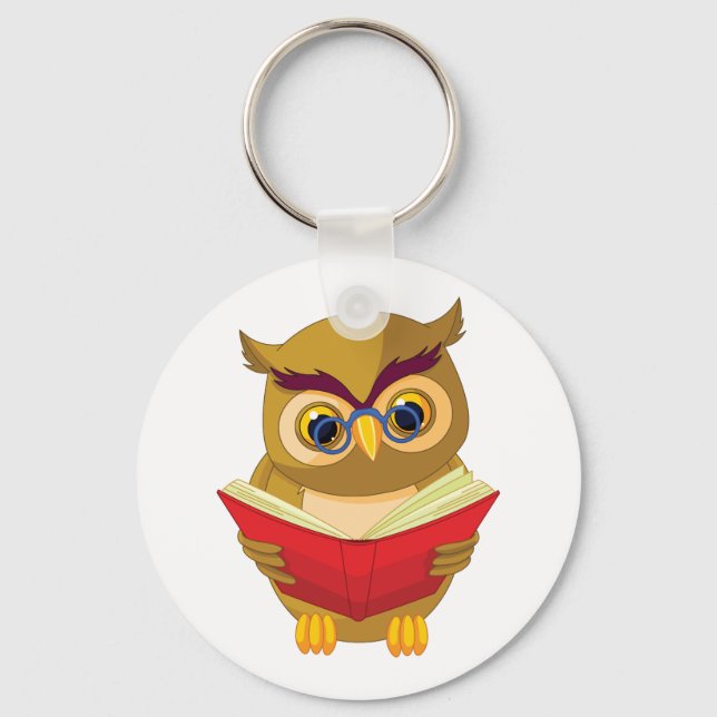 Owl Reading Key Ring (Front)