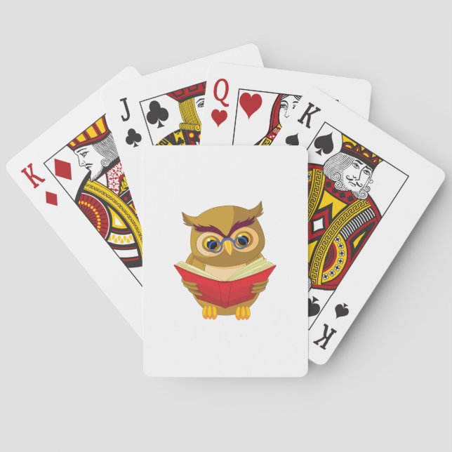Owl Reading Playing Cards (Back)