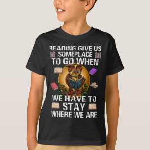 Owl Reading Reader Book Lover Literature Library M T-Shirt
