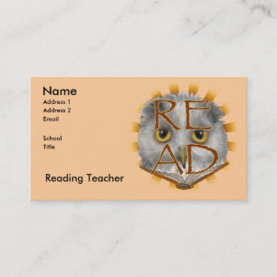 Owl Reads Reading Teacher  Business Card