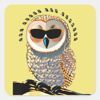 Owl Ready For Summer Yet? (shades of brown) Square Sticker